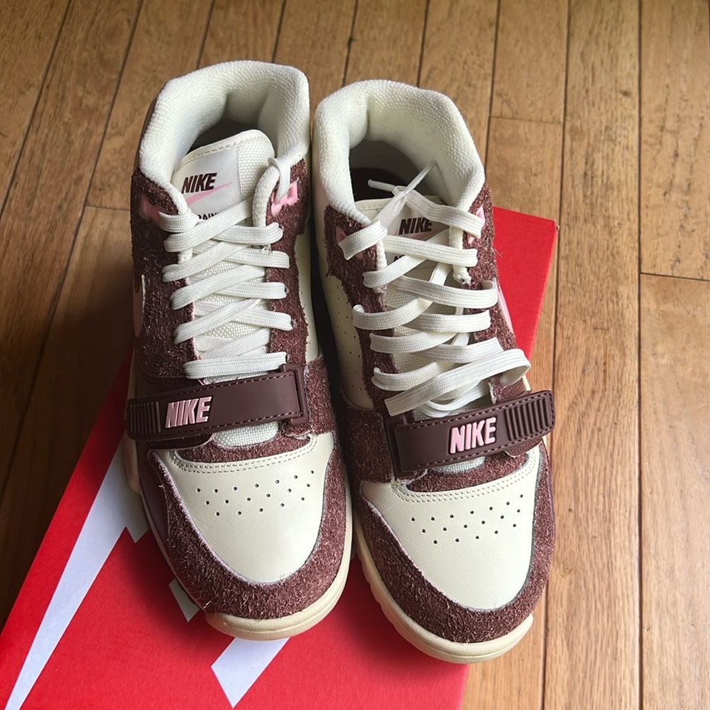 Nike Air trainer 1, high top, 8.5, pink and brown